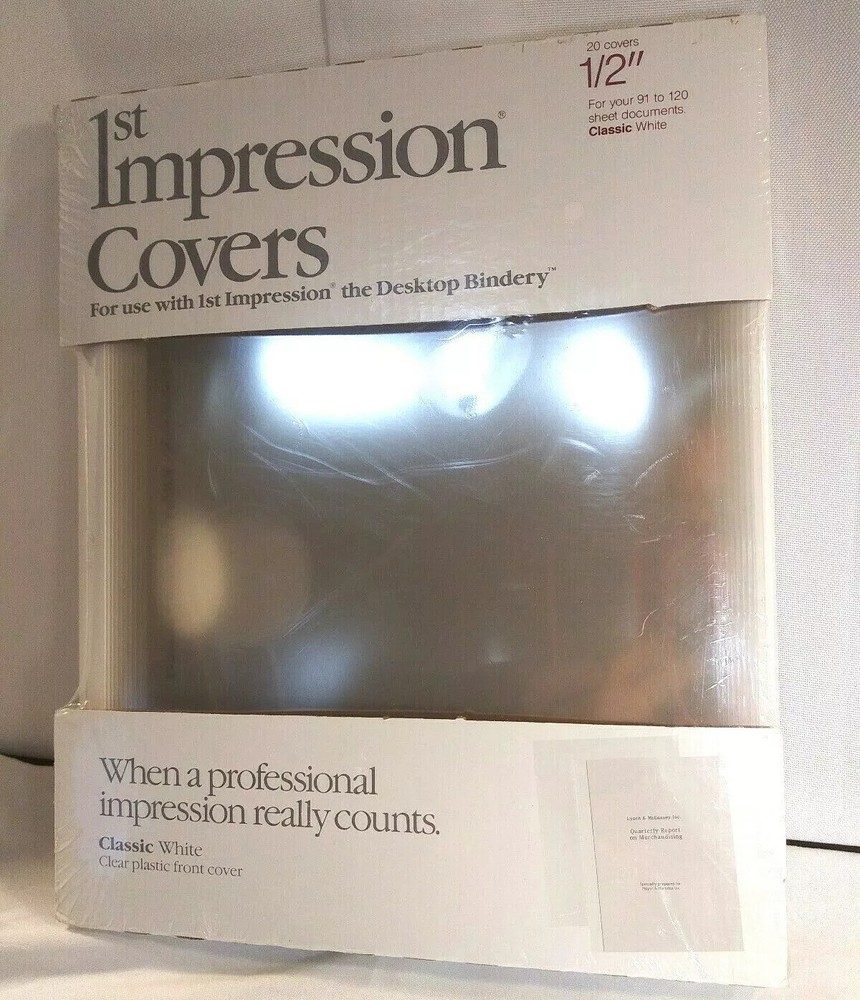 Avery Clear Plastic Covers for sheets 1st Impression Desktop 1/2" Classic New