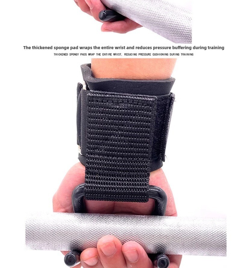 2PCS Fitness Squat Lifting Pull-Up Wrist Hook Strength Training Pull Power Hook