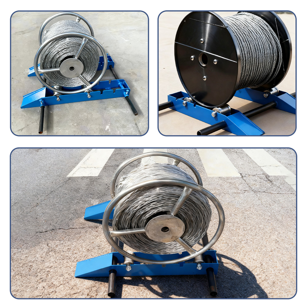 Cable Drum Roller Reel Dispenser Wire Dispenser Cable Roller Stand 3307Ib