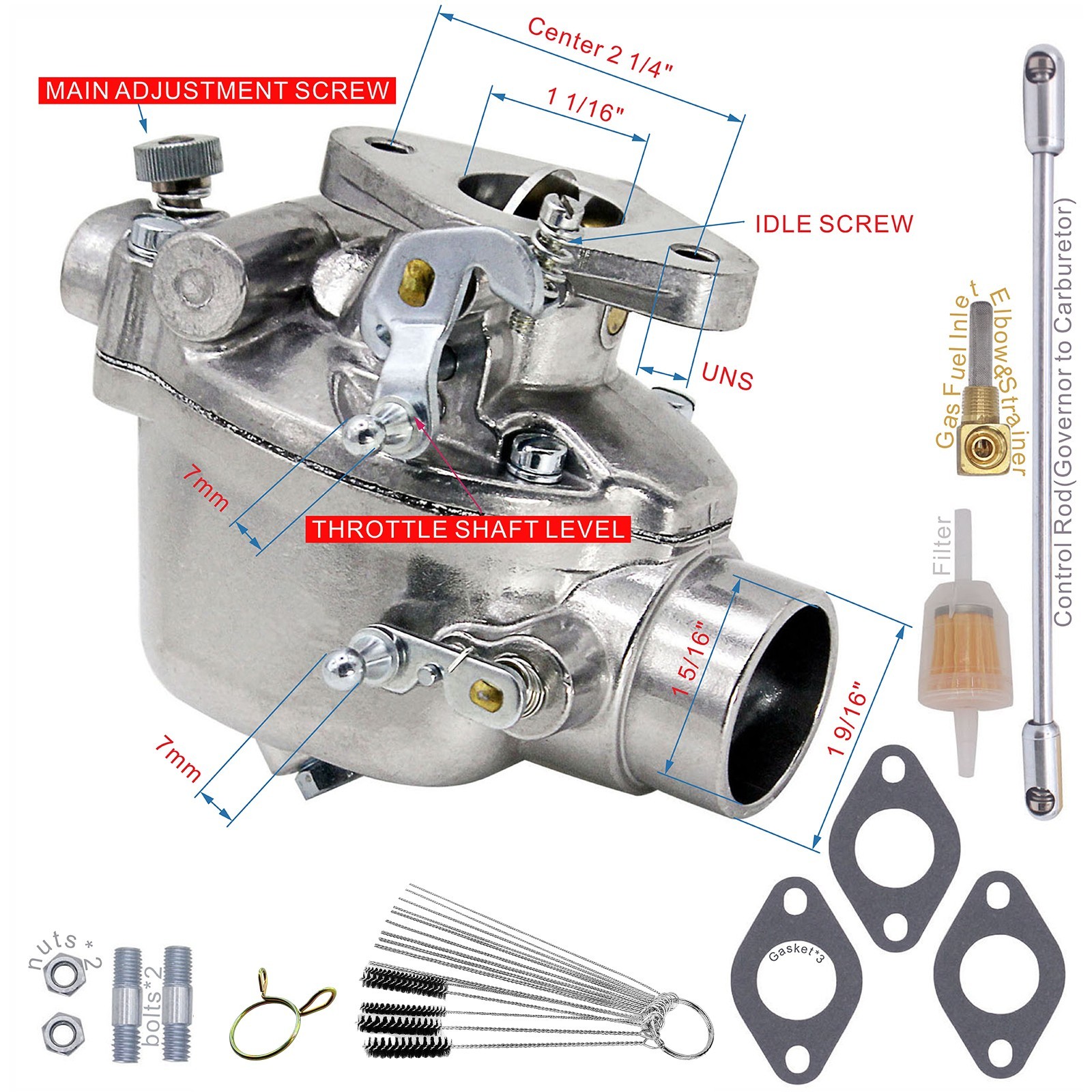 8N9510C HD Carburetor For Ford Tractor 9N 8N 2N Heavy Duty Marvel Schebler