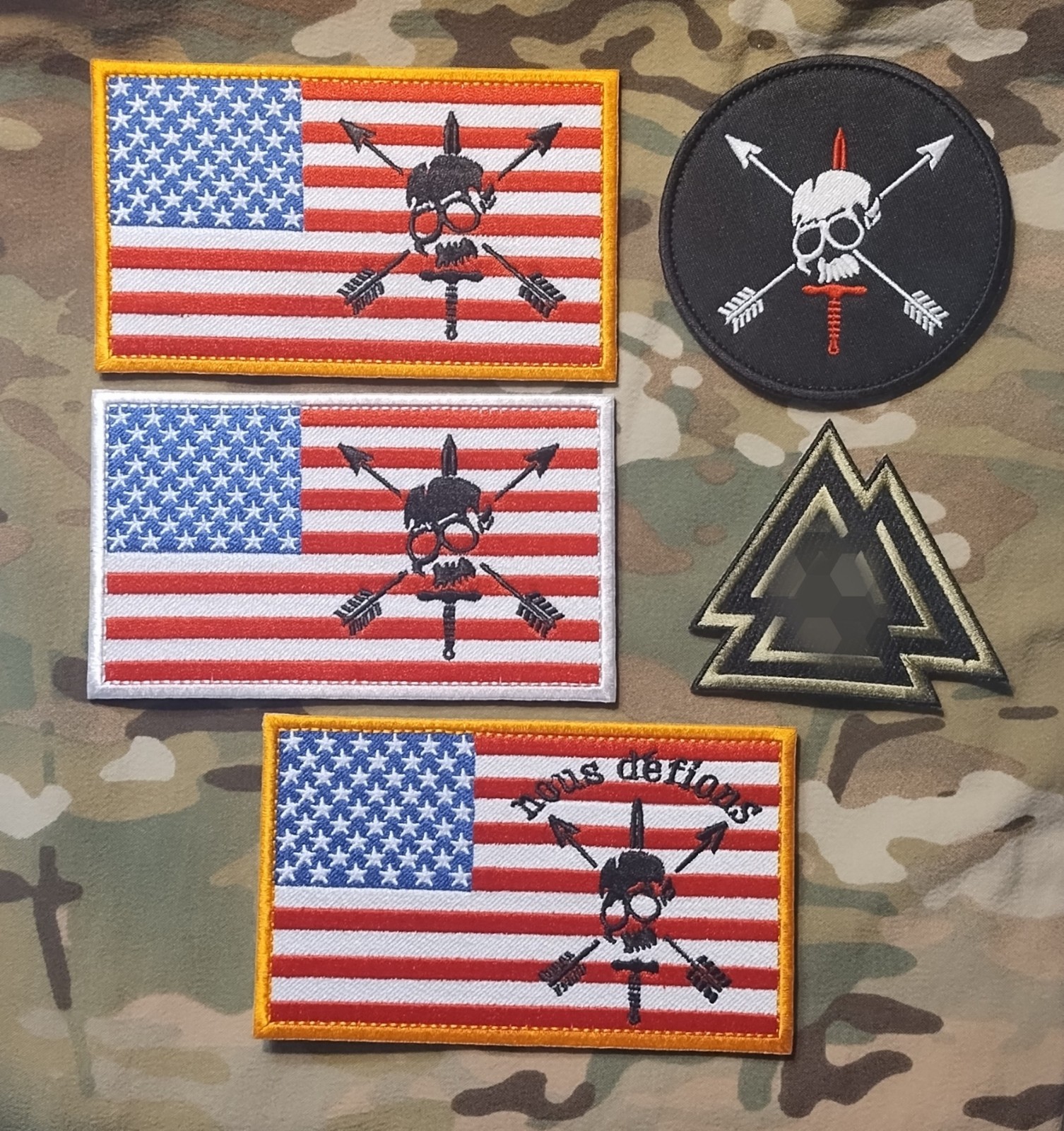 US ARMY Special Forces Large Flag And Sleeve Patches Set of 5