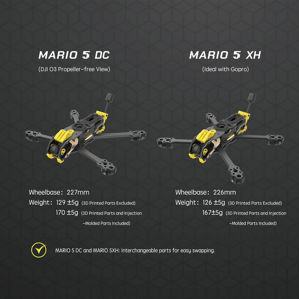 Mario 5 O4 DC Advanced Version 5Inch FPV Drone Frame - 226Mm Wheelbase, Lightwei