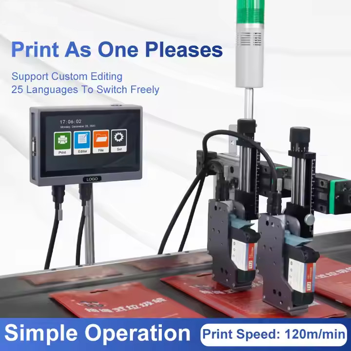 Online inkjet printer without conveyor 50.8MM printing date text pattern logo