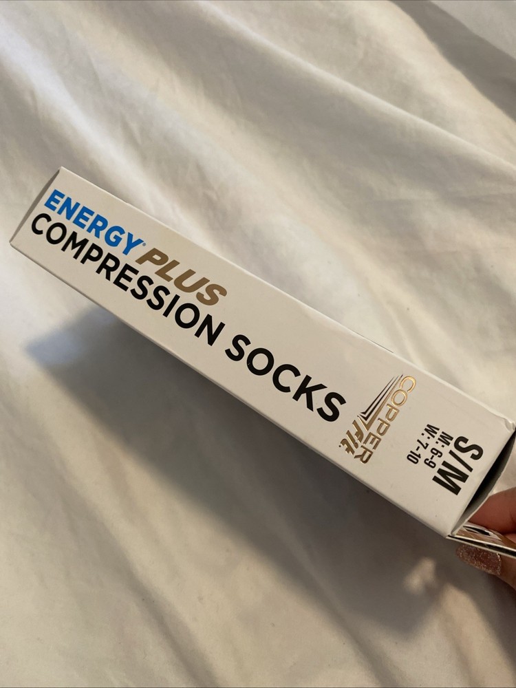 COPPERFIT ENERGY PLUS COMPRESSION SOCKS, S/M,NIB