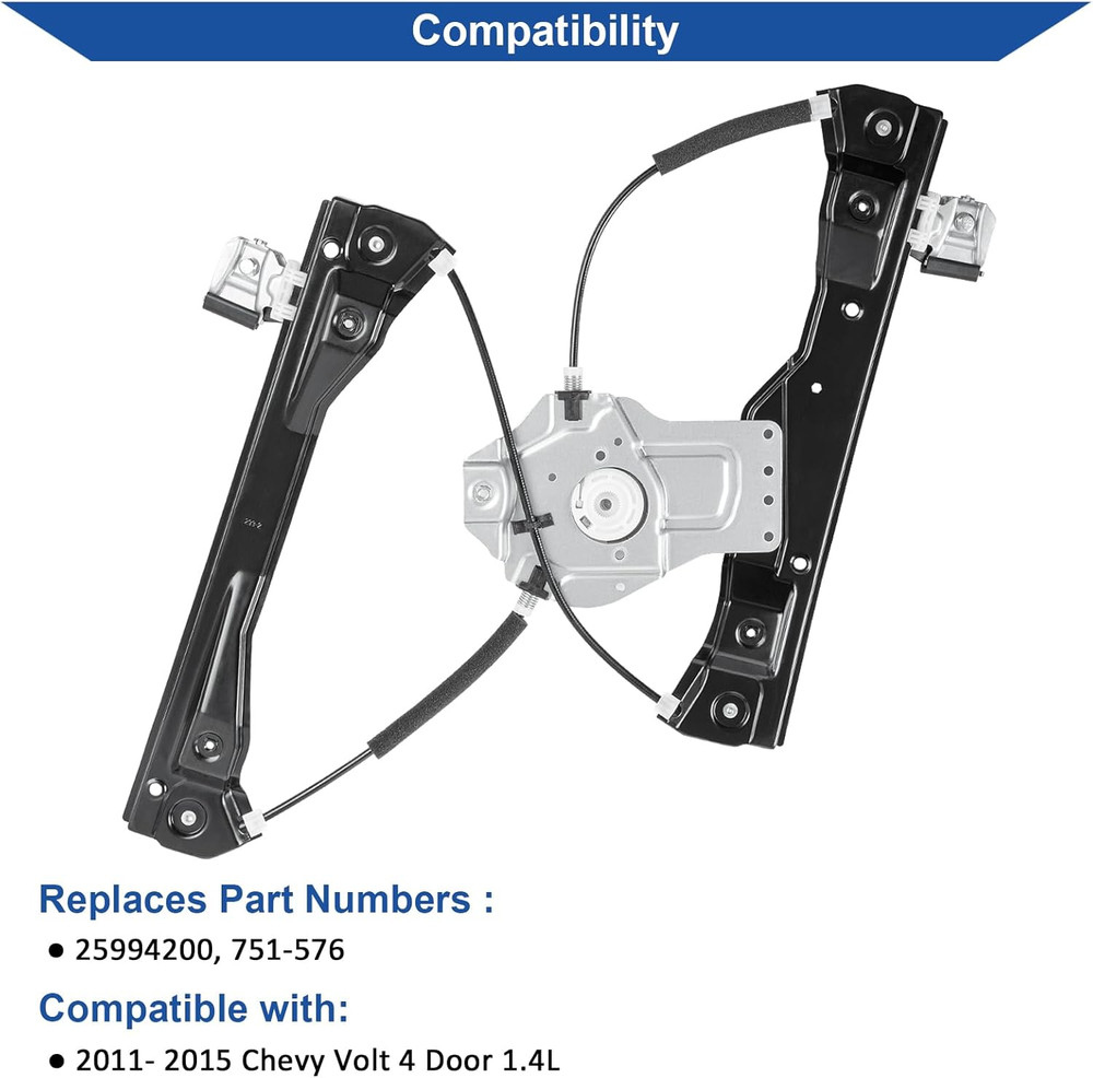 2011-2015 Volt Front Right Passenger Window Regulator–Compatible