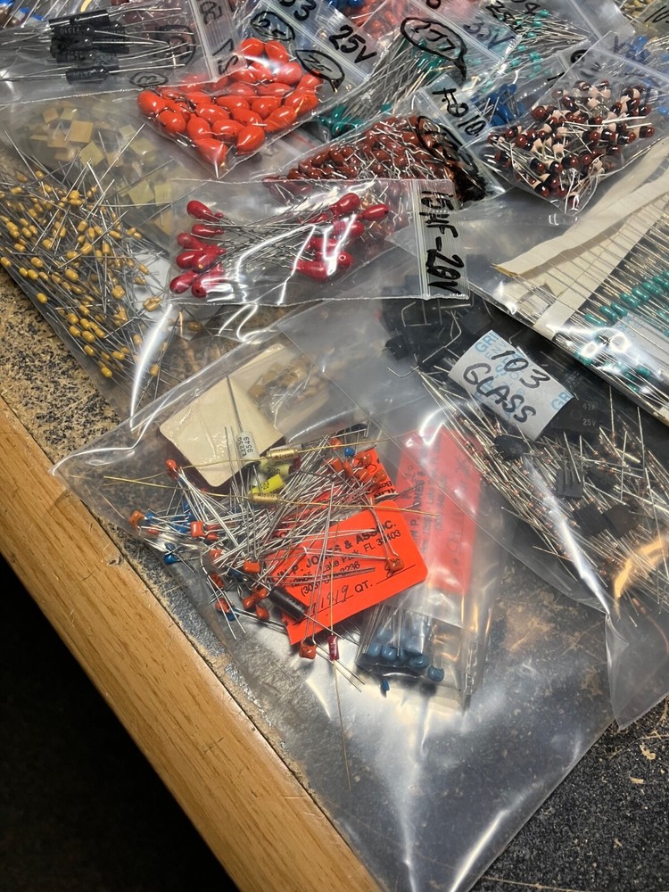 large lot miniature capacitors mix