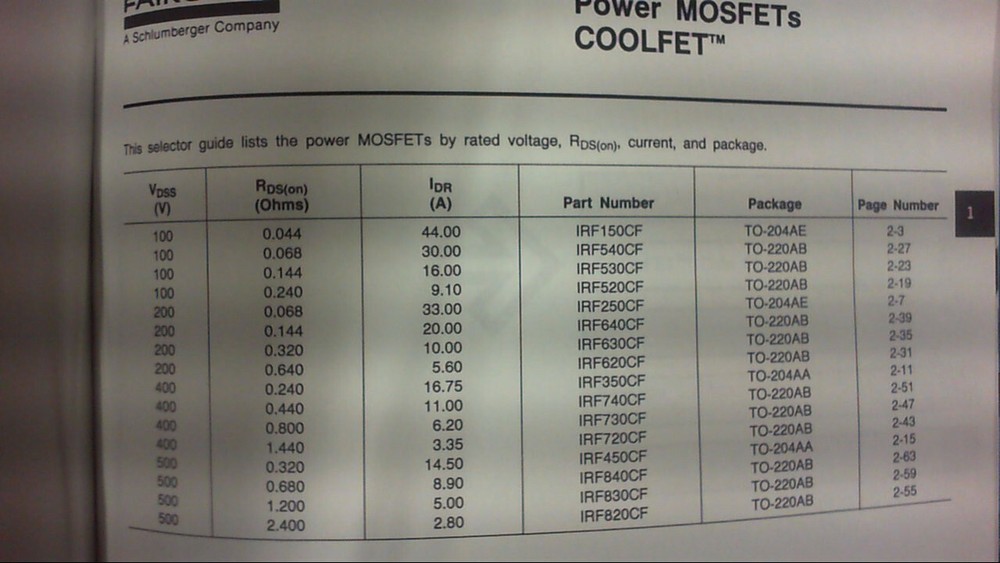 Electronics Manual Fairchild COOLFET Data Book 1987