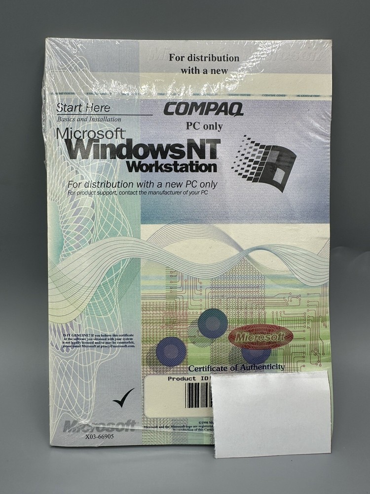 Microsoft Windows NT Workstation for Compaq PC, Factory Sealed