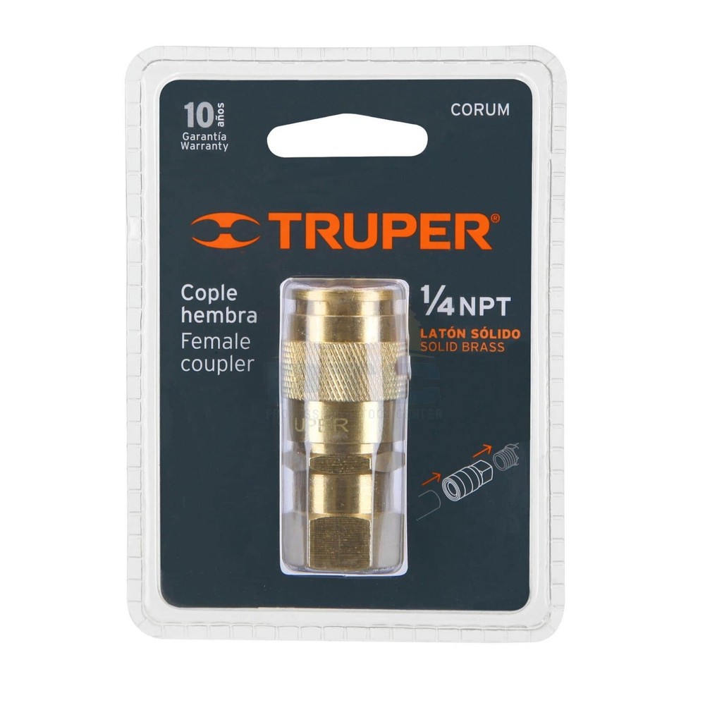 Truper CORUM Brass quick coupling, thread 1/4 NPT