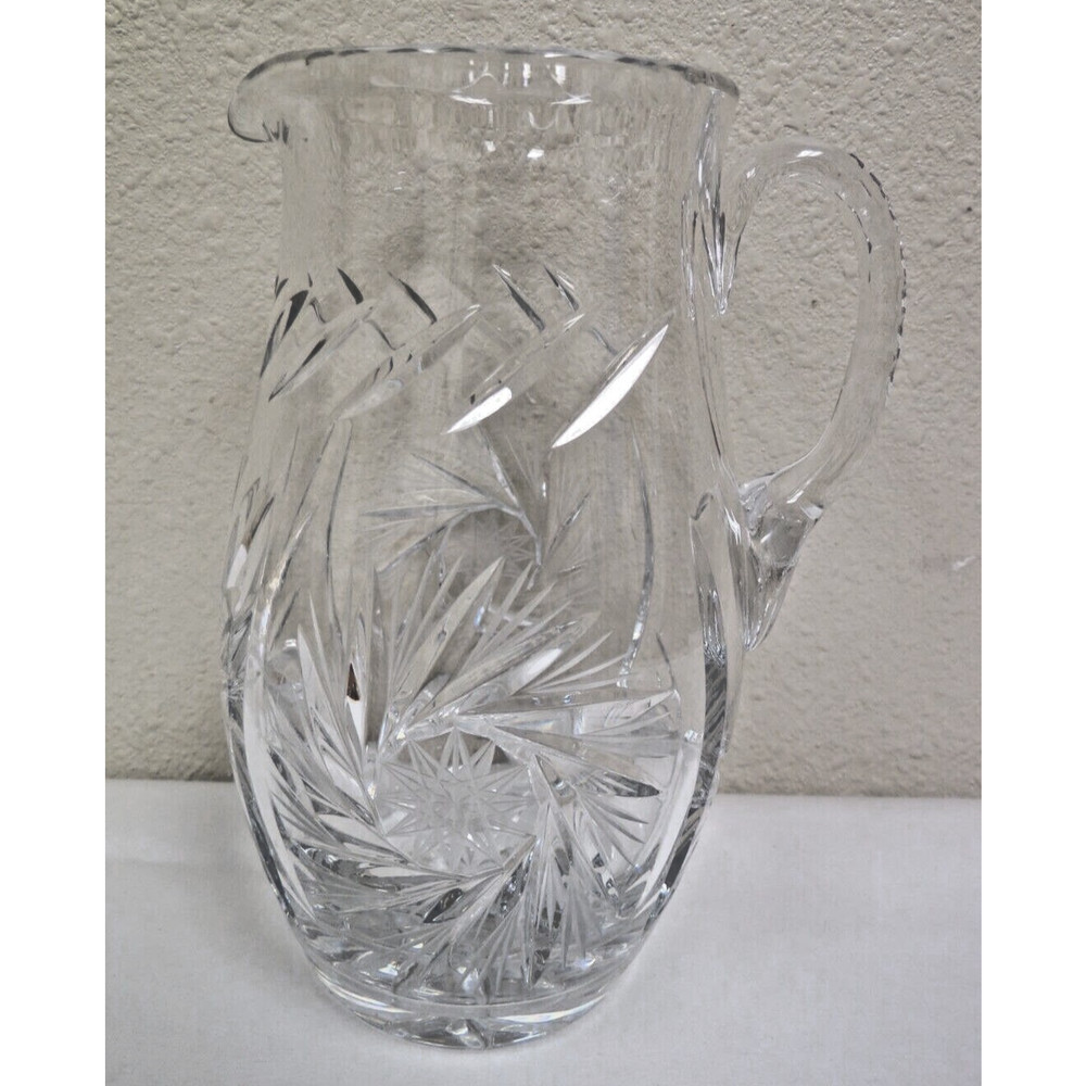 Glass Crystal Pinwheel Pitcher - 7"