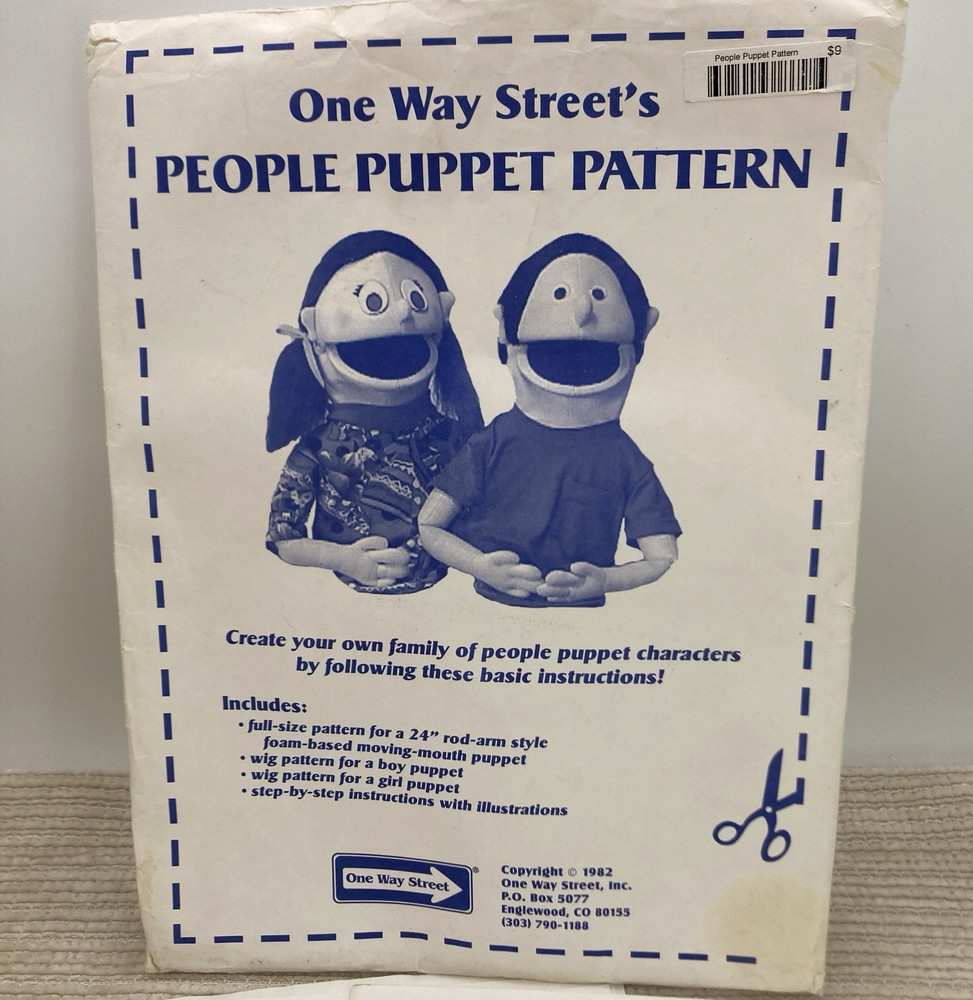 Vintage One Way Streets People Puppet Pattern And Step By Step Instructions 1982