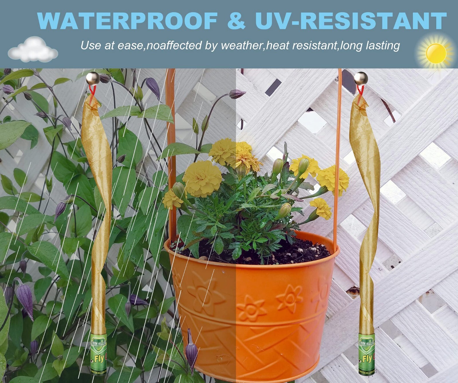 16Roll Sticky Fly Strips Paper Insect Bug Catcher Fly Killer Tape Indoor&Outdoor