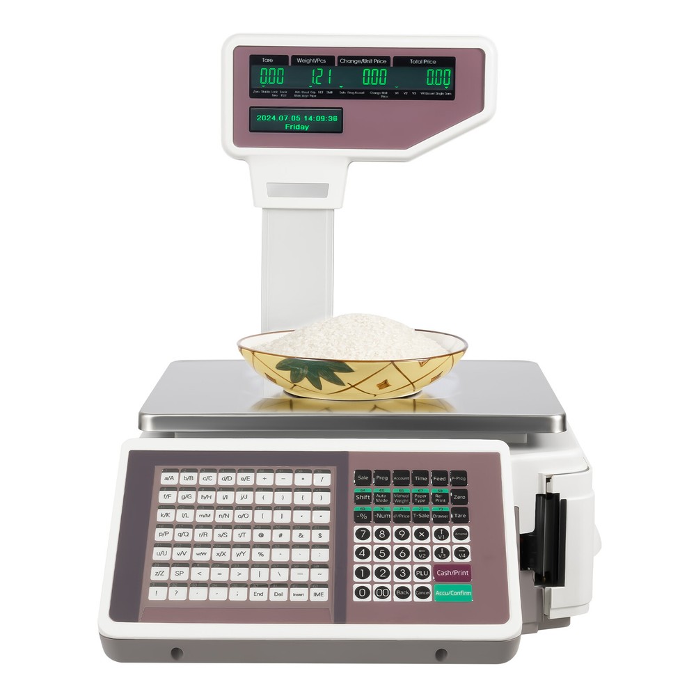 66lbs Commercial Digital Food Price Computing Scale with Dual Label Printer