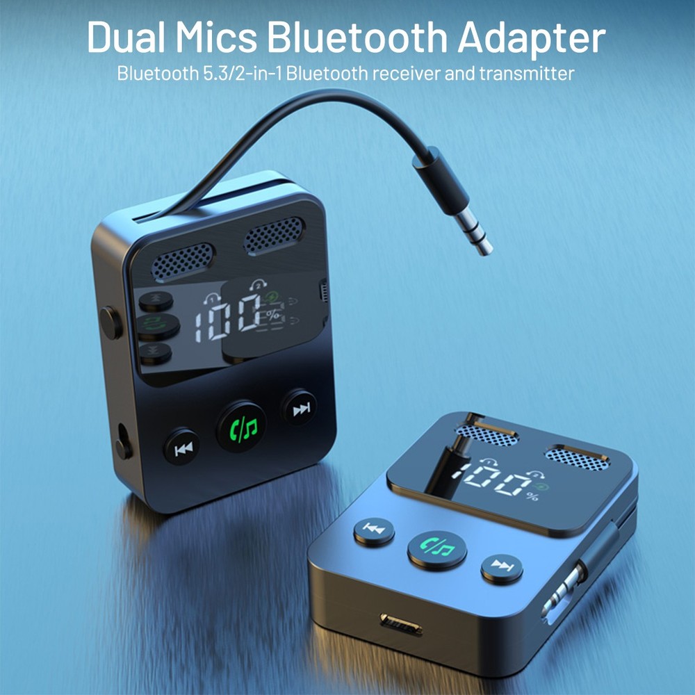 2 in 1 Wireless Bluetooth AUX Audio Receiver Adapter Car Accessories Universal