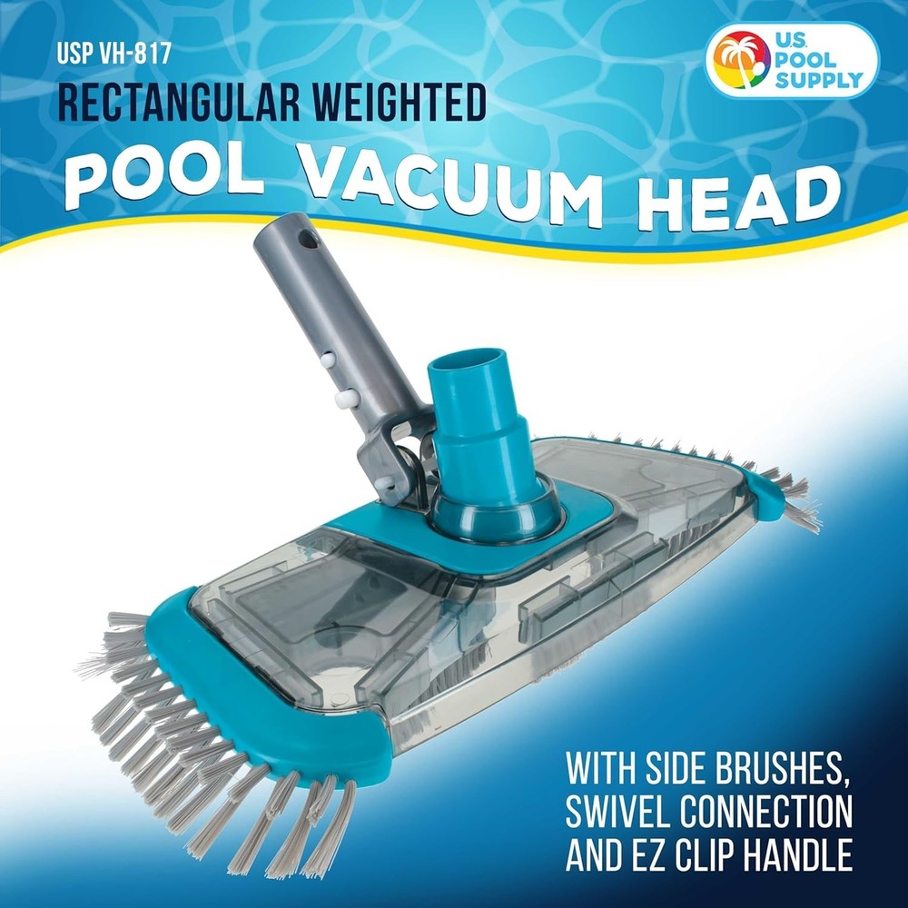 U.S. Pool Supply Premium Rectangular Weighted Pool Vacuum Head-Side Brushes#A223