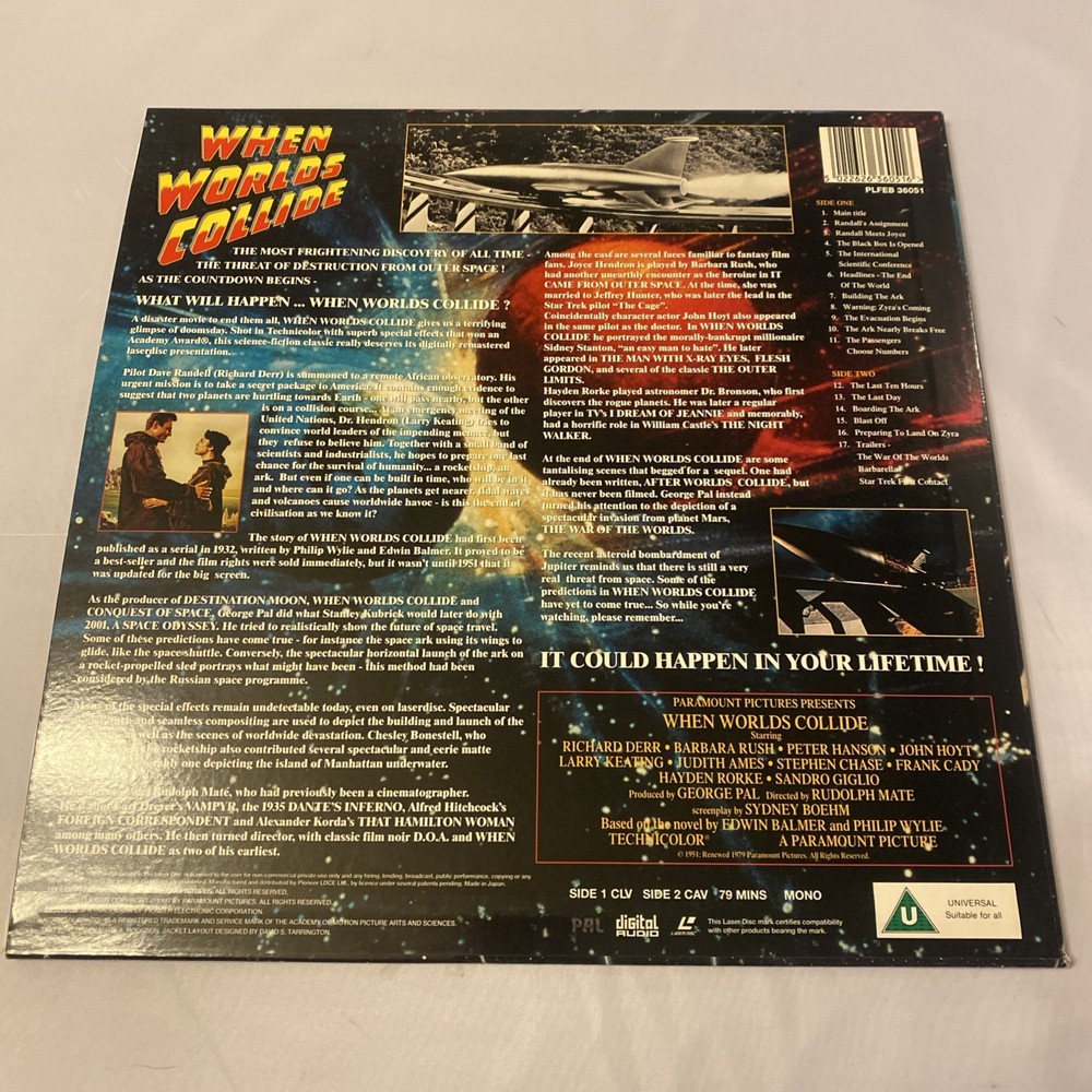 When Worlds Collide (1951) UK LaserDisc