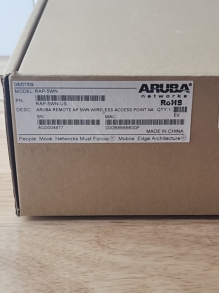 Aruba RAP-5WN Remote WAP Wireless Access Point Universal (No Cords)