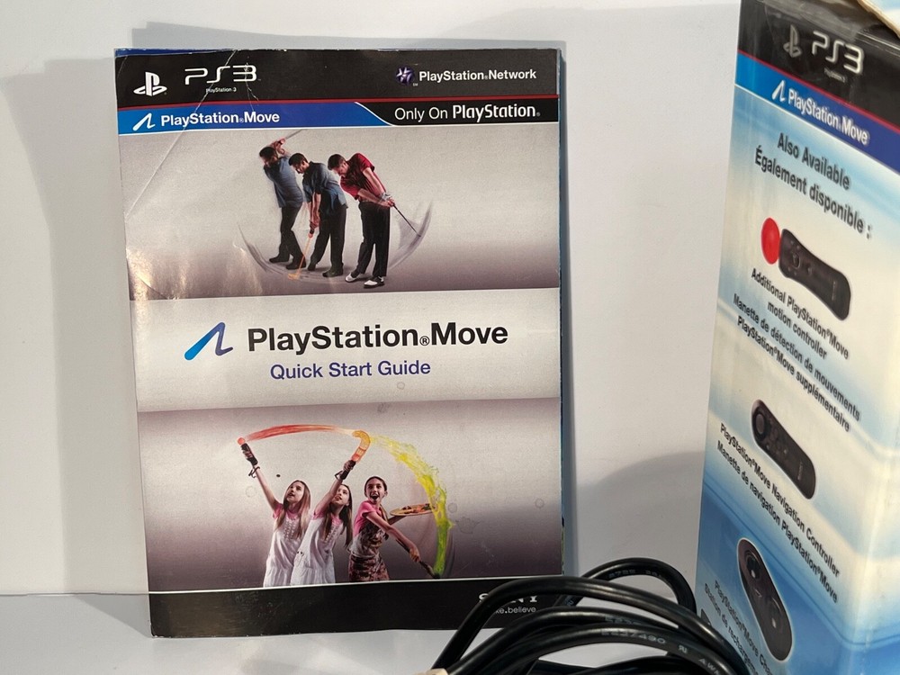 PS3 Playstation Move Bundle With Original Box - Controller, Camera, And Cable