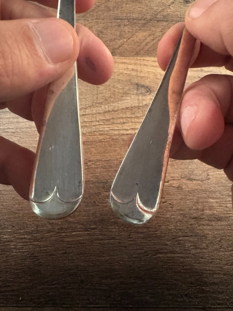 Sheffield Silverplated Salad Server Set Fork Spoon Rattail Pattern