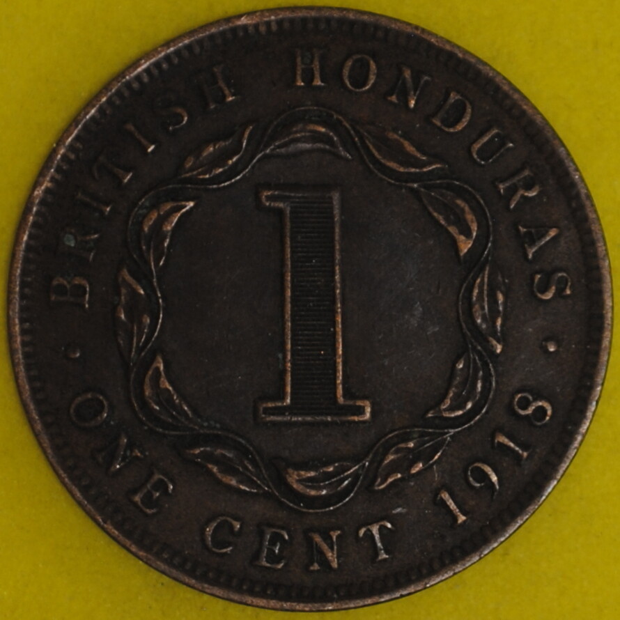 1918 British Honduras Cent XF