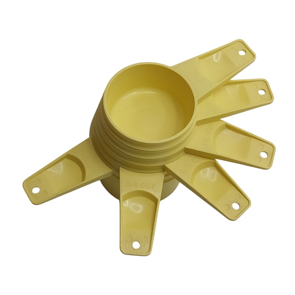 Tupperware Vintage Yellow Plastic Nesting Measuring Cups Retro