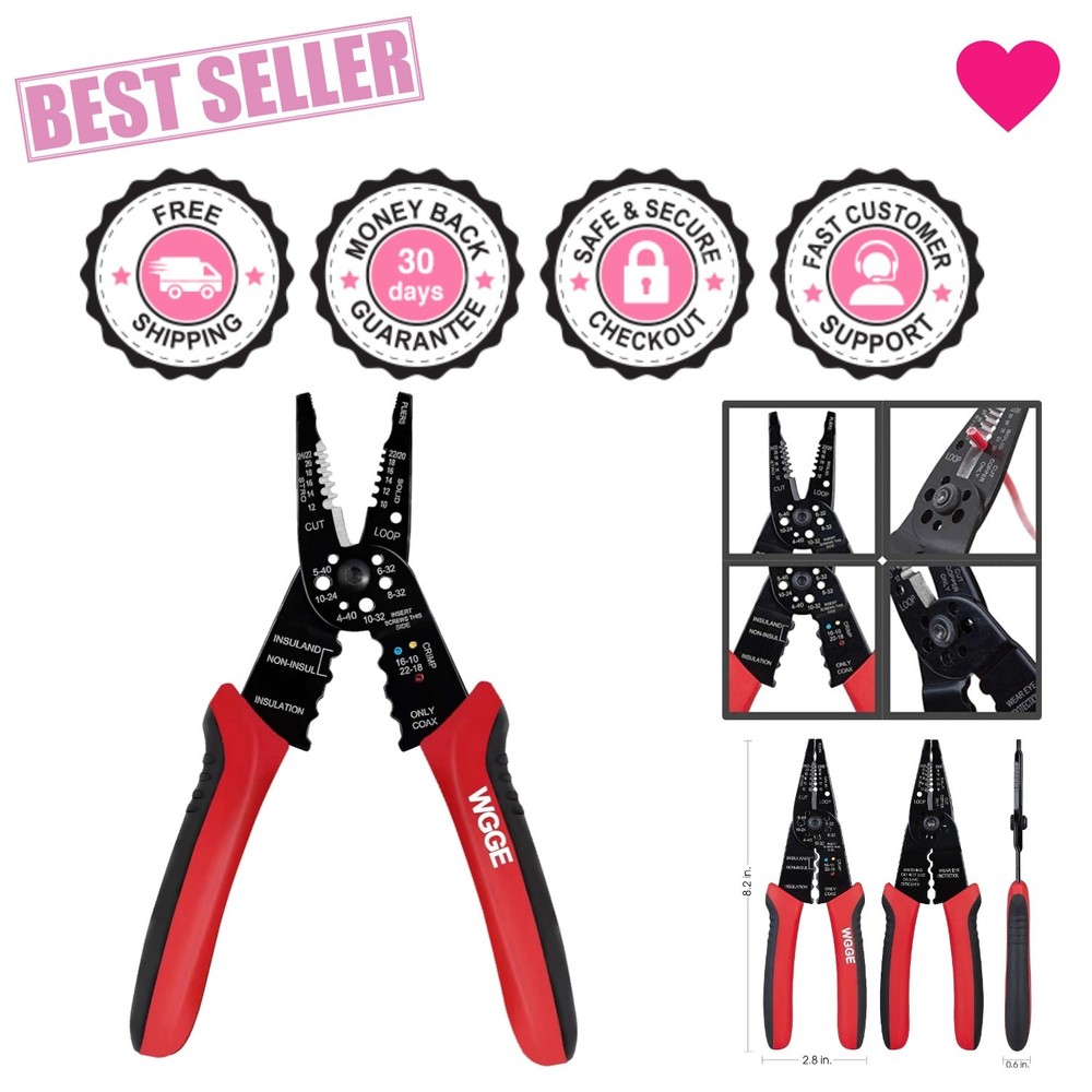 Professional 8-Inch Multi-Function Wire Stripper and Crimping Tool - Durable
