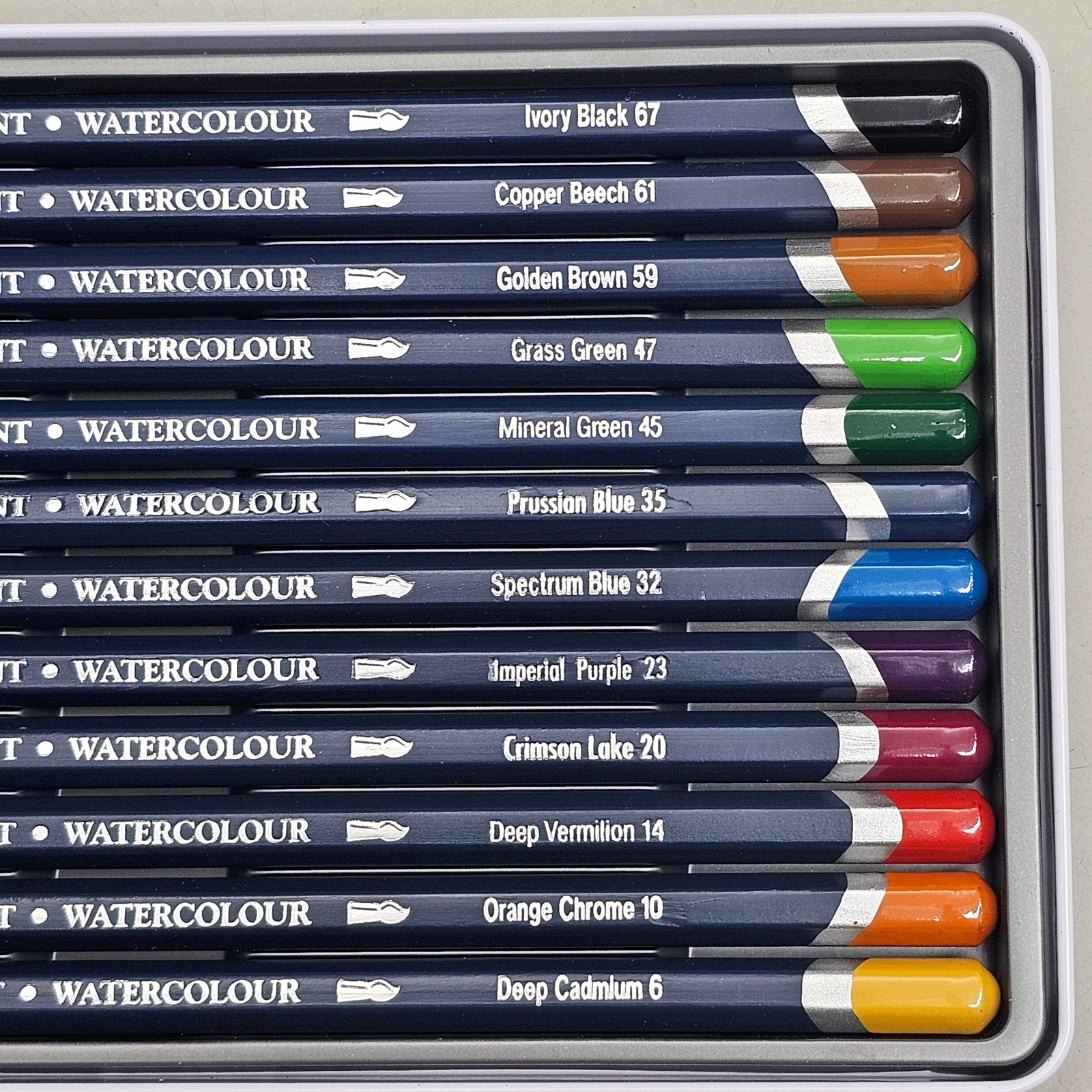 DERWENT Watercolour Pencils (12 Count) Metal Tin for Art