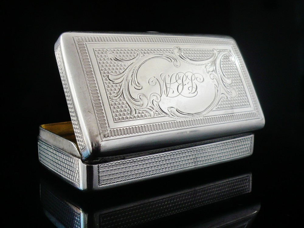 Antique Continental Silver Snuff Box c.1900