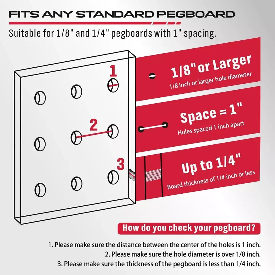 Pegboard Organizer Peg Board Hooks: 300-Piece Hooks for Black