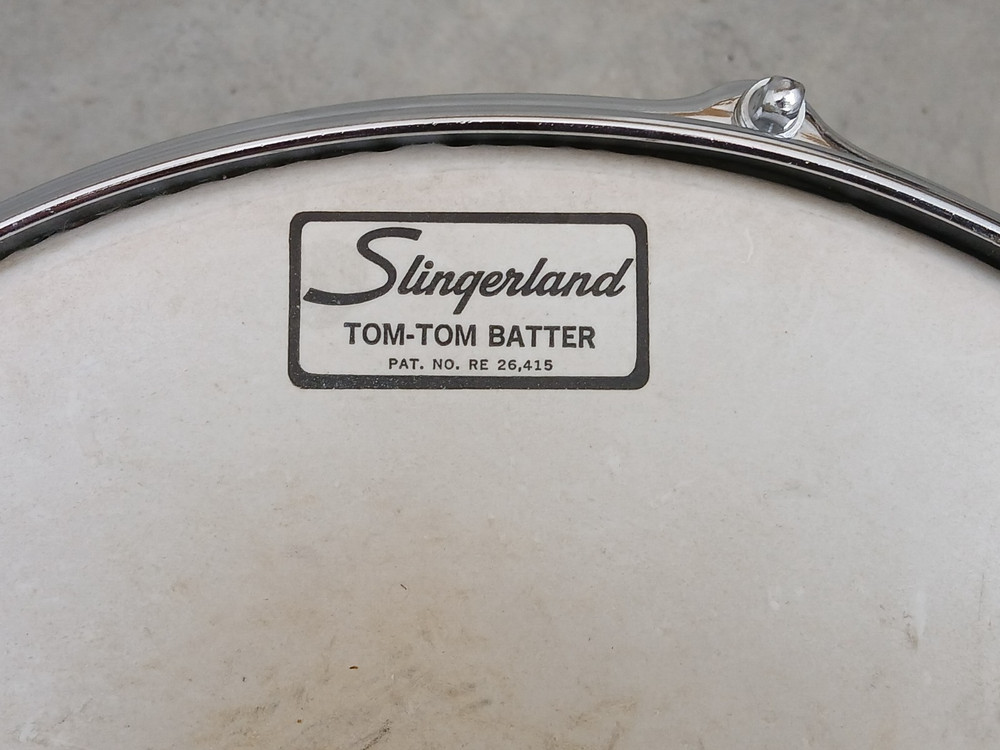 SLINGERLAND 8X12" SILVER SPARKLE TOM DRUM, 3-ply IMMACULATE!