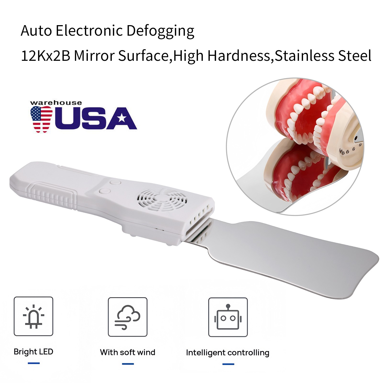 Dental Occlusal Mirror Fog Free LED Intra Oral Photo System 4 Mirrors Anti-Fog