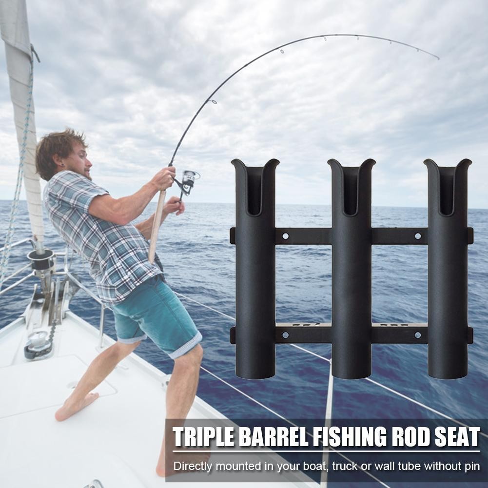 3 Tube Boat Fishing Rod Holder Boat Marine Plastic Mount Rack for Yacht Kayak US
