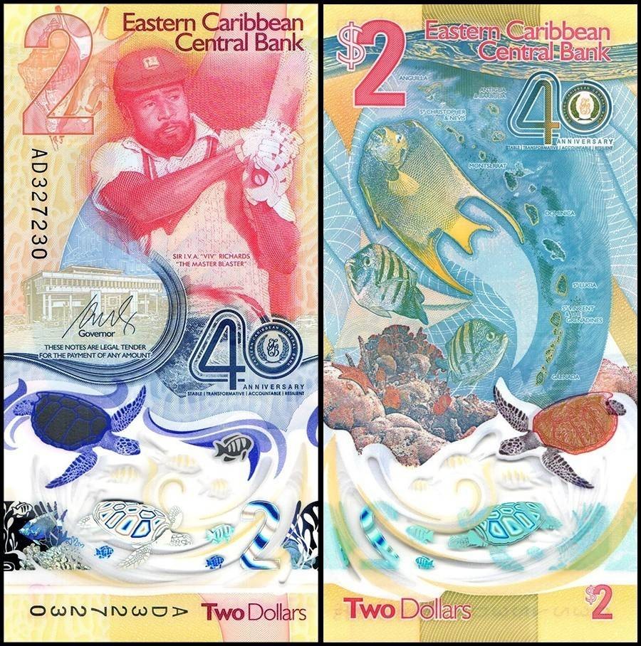 East Caribbean States 2 Dollars, 2023, P-61, UNC, Commemorative, Polymer