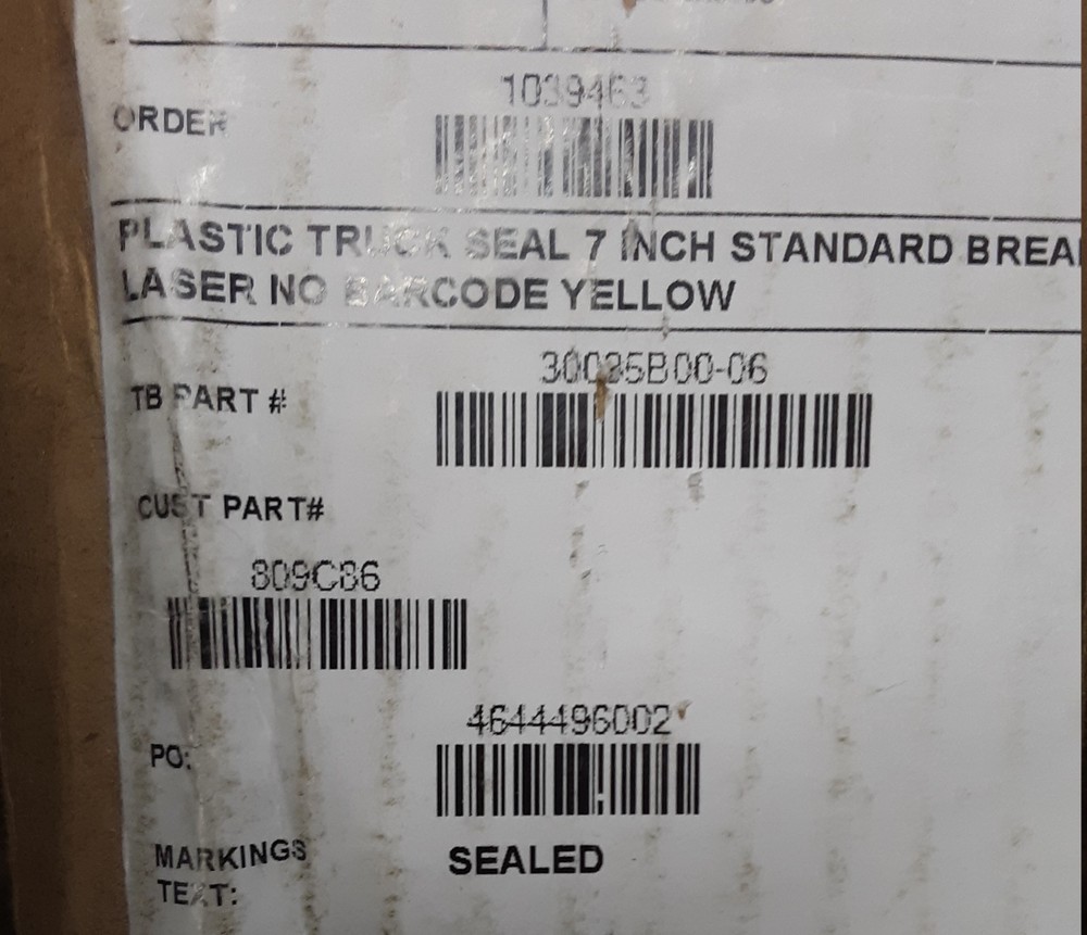 100 TYDENBROOKS AMAZON Security Seals Tag for Trucks, Trailers, Container,YELLOW
