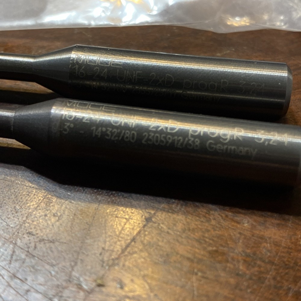 Qty.2 Emuge Solid Carbide Thread Mill 16-24 UNF-2xD 3,24 (D6)