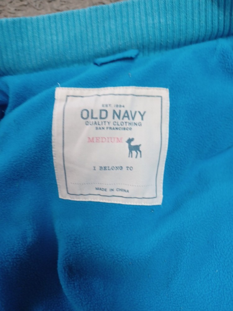 Old Navy Zippered Front Puffer Vest Light Blue Size Medium
