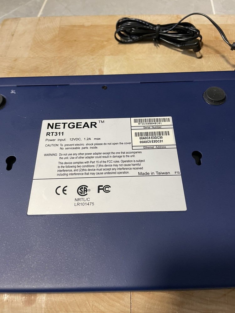 Netgear Gateway Router RT311 With Power Supply (Tested)