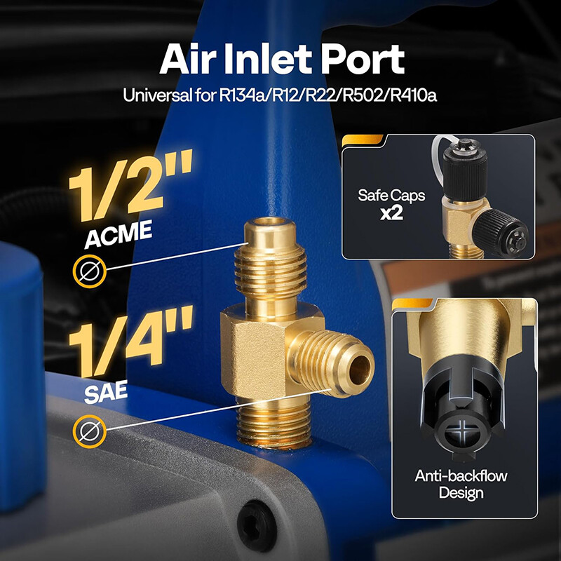 3.5CFM Air Vacuum Pump HVAC Manifold Gauge Set AC A/C Refrigeration Kit Combo