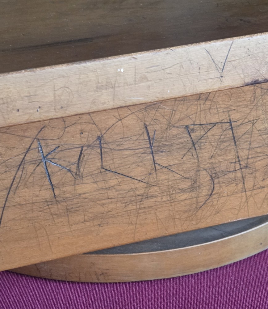 Vintage Original Classroom Solid Wood Rotating Drafting Drawing Table Desk Top