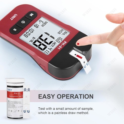 Hemoglobin Test Kit Hemoglobin Analyzer, Hemoglobin Meter with 25 Test Strips