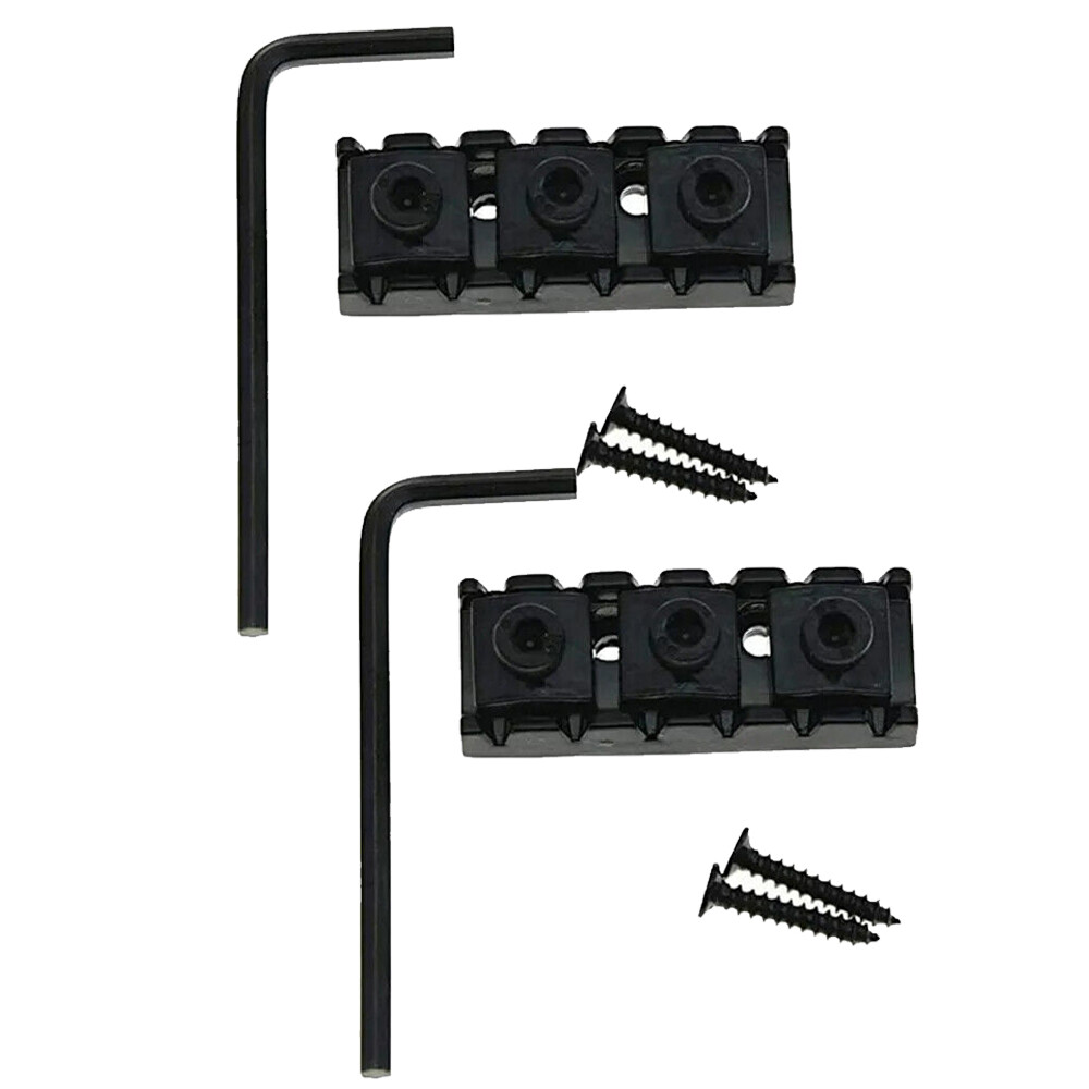 2 Sets Guitar Locking Nut String Lock for Floyd Rose Tremolo Bridge Black 42mm