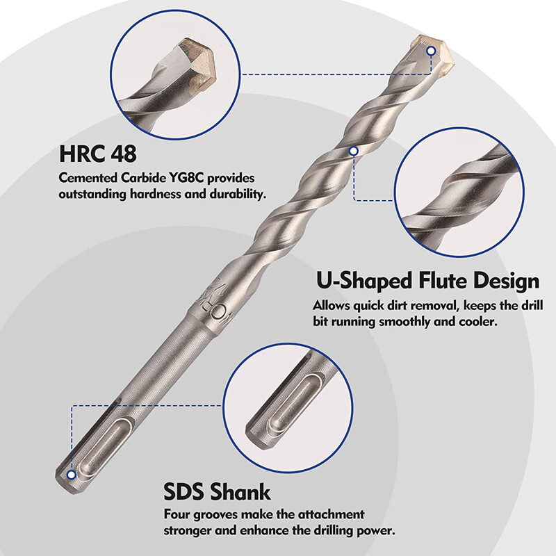 WORKPRO 17-Piece SDS-Plus Rotary Hammer Drill Bits Chisel Set High-Quality Bits