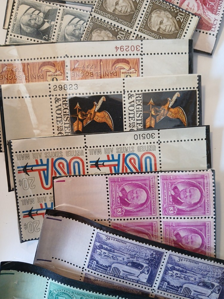 Large Lot Unused Us Postage Stamp Blocks