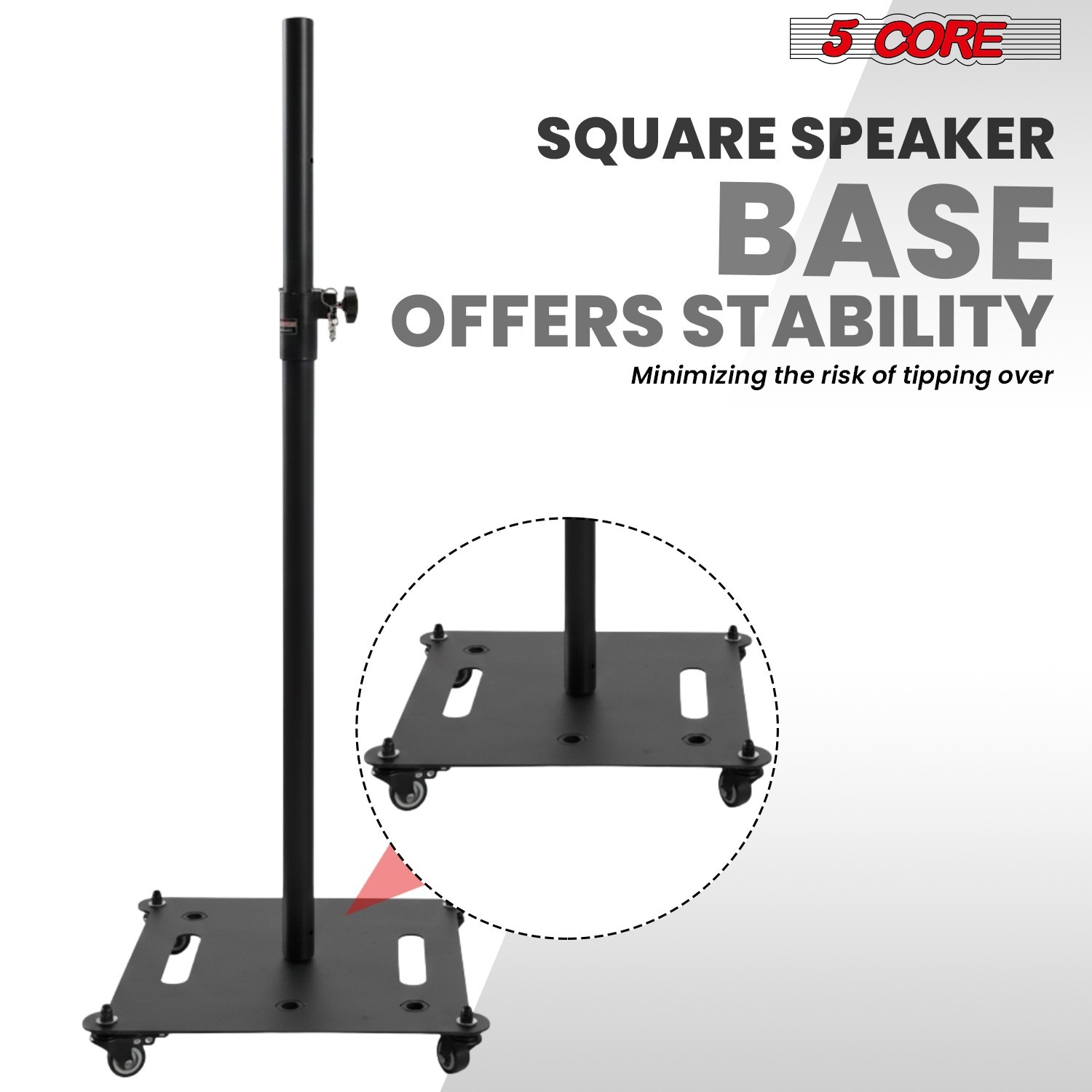 5Core Speaker Stand 2Pc Heavy Duty Adjustable Height 61" DJ PA Stands 35mm Mount