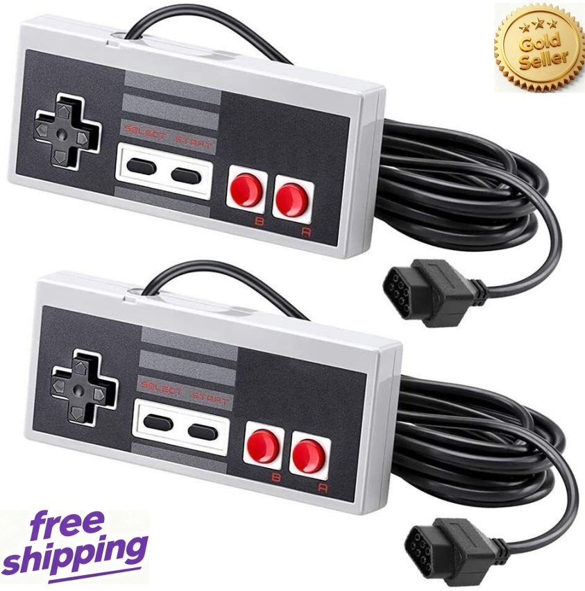 2PCS Wired Classic Retro NES-004 Game Controller Gamepd Nintendo US