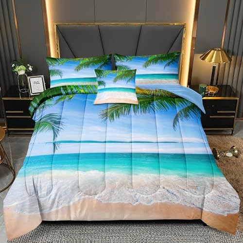 Ocean Comforter Full Size 6 Pieces Beach Bed Full 6Pcs Multi-piece Ocean 3003
