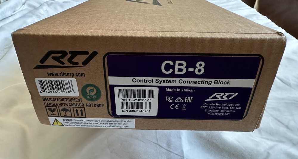 RTI CB-8 Connecting Block Expander for Wall Control Panels NEW OPEN BOX