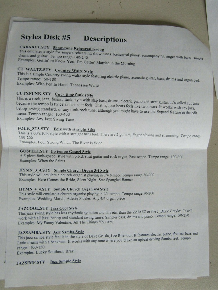 PG Music IBM Styles Disk 5,6,7