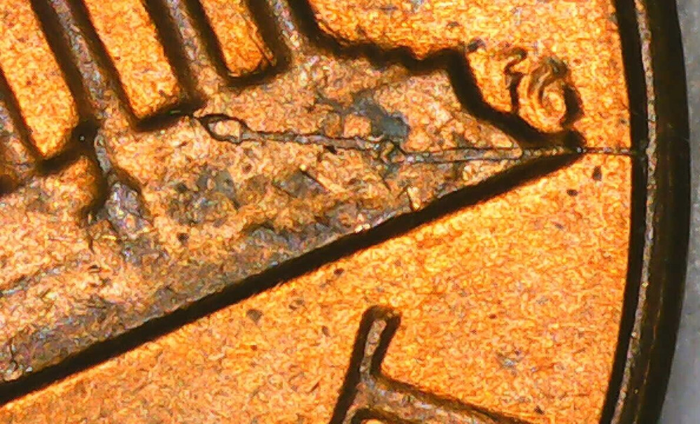 1982 P Lincoln Cent Die Crack Errors Reverse