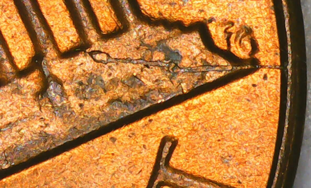 1982 P Lincoln Cent Die Crack Errors Reverse
